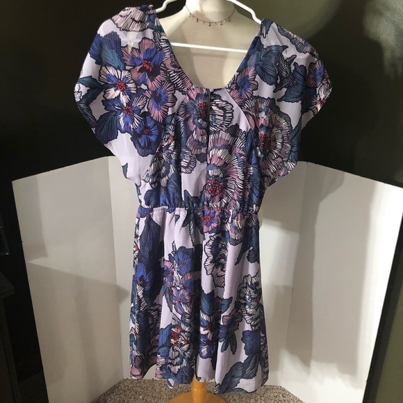 Maurices Romantic Purple Floral Dress Sz XS EUC - Picture 4 of 8